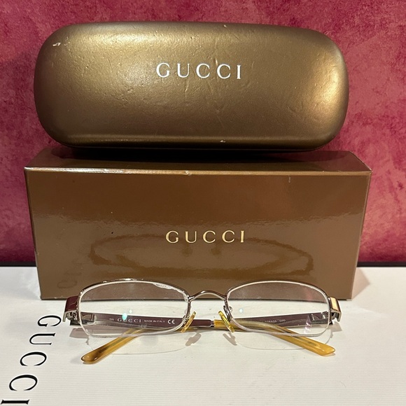Gucci Accessories - Gucci Women's Reading Prescription Glasses with Gold and Brown Accents